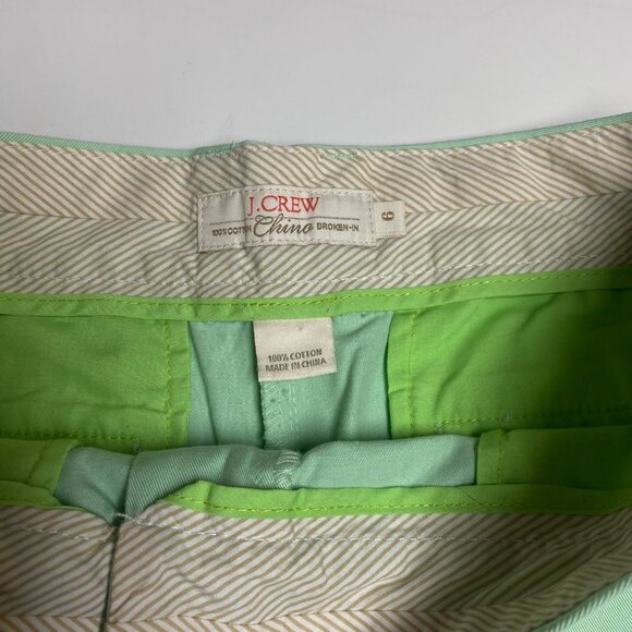 J.Crew Chino Broken-In Mid‎ Rise Shorts Mint Green Cotton Size 6 - Picture 5 of 5